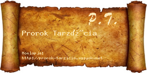 Prorok Tarzícia névjegykártya